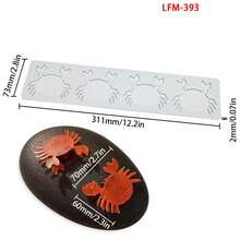 1pc Lobster, Crab, Lace, Fish Bone Chocolate Silicone Mold, Landscape Chip Mold - TOP - View 23