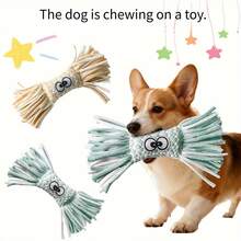 Dog Rope Chew Toy Straw Head Braided Knot Doll Squeaker Sound Toy Molar Dog Toy Pet Training Pet Interactive Toy Pet Supplies Mosey Dog Chew Toy Wear-Resistant For Training Interactive - Multicolor - View 2