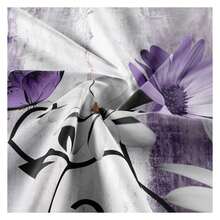 Rustic Farmhouse Shower Curtain, Farm Purple Daisy Floral Flowers And Butterfly On Country Wooden Shower Curtain For Bathroom, Violet Grey Bathroom Shower Curtains With 12PCS Hooks, 70X75IN - 多色582 - 查看 7