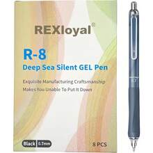 Retractable Roller PensBlack Gel Ink 0.7mm Click Silent Quick Dry Medium Fine Point Smooth Writing Pens Black Barrel 8Count Home Office School Teacher Supplies Gifts - 8countDreamBlackInk07mm - 查看 2