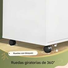 Archivador lateral móvil de 3 cajones, archivador de madera, soporte de impresora con estantes de almacenamiento abiertos para oficina en casa - Blanco - Ver 6