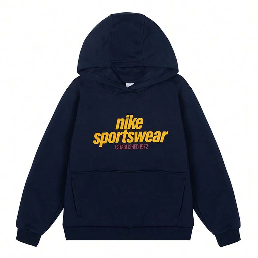 Teen Boy Nike Casual Thermal Lined Sweatshirt Sweatshirt - Dark Blue - View 1