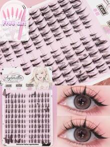 5-12mm 140pcs Natural False Eyelashes 1 Box, Fluffy Soft Thick 3D Mink Fur Fake Lashes, Lengthening Lashes, Fine Lash Base, Messy Multi-Layer Lashes, Short & Dense Lashes, Eyelash Enhancer, Loose False Lashes, Cosmetics, Wedding Party - Black - View 9