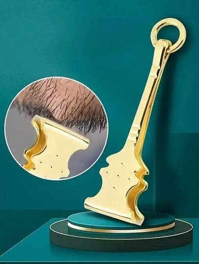 Stainless Steel Tweezers With Facial Grooming Tool - Guitar Shaped, Dual-Function Precise Grooming, Ergonomic Handle Design, Suitable For Eyebrow And Facial Hair Care, Facial Hair Styling | Ergonomic Tweezers | Stainless Steel Tweezers Beauty And Personal Care > Shaving And Epilation > Men's Shaving And Epilation > Tweezers, Suitable For Hotel, Home Use, Very Practical Tweezers For Plucking Facial Hair