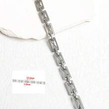 1米304不锈钢定制凹槽重型功能性男女通用钛钢银链DIY手工珠宝项链手链配件材料 - 重工鏈條 - 查看 15