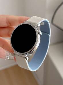 18mm 20mm 22mm Silicone Magnetic Strap With Textured Leather Pattern - Compatible With Samsung Galaxy Watch 6 5 4 40mm 44mm, Galaxy Watch 5 Pro, Galaxy Active 2, Watch 6 4, GT6 GT5 GT4 GT3 GT2 Pro - Comfortable, Unisex Design - Multicolor - View 4