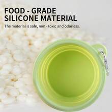 1PC Macaron Collapsible Dog Bowl - Portable Pet Travel Food & Water Dish For Hiking/Camping/Outdoor, Non-Slip Silicone Feeder With Carabiner, Easy-Clean Foldable Puppy Bowls - 顏色隨機(1件) - 查看 3