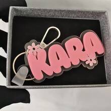 1pc Acrylic Personalized Name Tag Keychain, Perfect Gift For Family And Friends, Colorful, Cute, Kawaii, Millennium Style, Fashionable, Unisex, Casual, Customizable, Ideal Gift For Him/Her - Steel Keychain + White Buckle - View 57