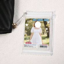 Soporte de tarjeta fotográfica de dulce de caramelo, llavero de soporte de tarjeta fotográfica de K-pop, soporte de tarjeta postal y fotografía lindo, llavero de carpeta de tarjetas fotográficas - inicial - Ver 7