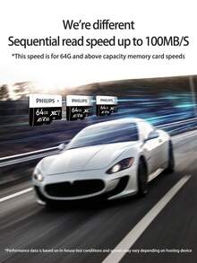 PHILIPS 128GB Extreme MicroSDXC UHS-I 存储卡带适配器 - 最高 100MB/S、U3、V30、4K、5K、A1、Micro SD 卡 - 256G