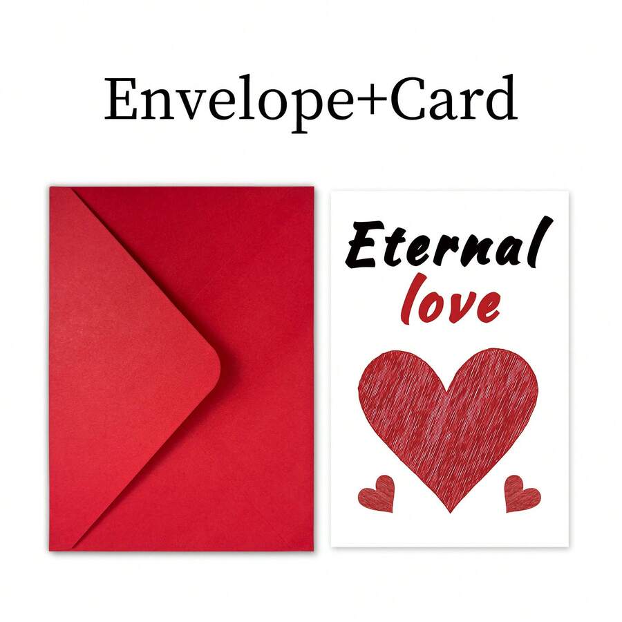Set Of 10 Valentine's Day Cards, Creative Greeting Cards For A Birthday With Envelope - Burgundy - View 1