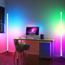 Scandinavian-Style RGB Floor Lamp - Variable Color And Adjustable Brightness Soft Lighting, Powered By USB, With Remote Control, Suitable For Bedrooms, Living Rooms, Game Rooms - Multicolor - View 7