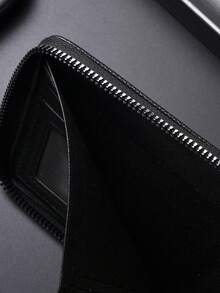 SHABILI New Short Wallet, Popular Men's Zipper Card Holder, Student Coin Purse Wallet - Black - View 5