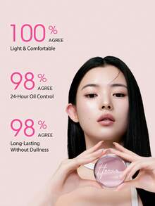 HEXZE 15克气垫粉底液，高遮瑕力，持妆长达16小时，防水，买一送一替换装 - 04 杏仁 - 查看 4