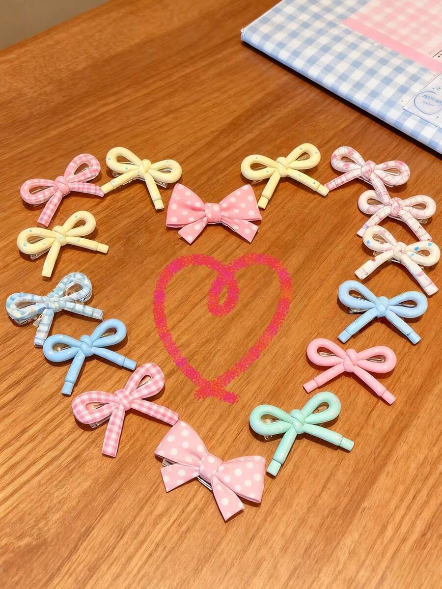 1/5 Clip para el cabello de mariposa de dibujos animados lindo, clip para el cabello de macarrón pequeño y de colores brillantes, clip para el cabello de colores, clip para el cabello con lunares de colores de caramelo, clip para el cabello, resistente, adecuado para uso diario, color aleatorio, accesorios de belleza para el hogar, regalos para mujeres, clip para el cabello, regalo, se puede usar para fijar trenzas de cola de caballo, servir, ropa deportiva y de fitness.