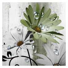 Rustic Farmhouse Shower Curtain, Farm Sage Green Daisy Floral Flowers And Butterfly On Country Wooden Forest Green Shower For Bathroom, 36X70IN - 多色583 - 查看 4