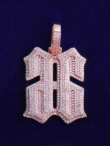 DUBSS 1 Pieza Collar con Colgante de Número 66 Invertido Enchapado en Oro con Circonita Cúbica 5A para Hombres, Joyería Hip Hop - número - Ver 13