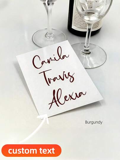 10pcs Self-Adhesive Decorative Stickers, Custom Vinyl Stickers, Custom Text Transfer Stickers, Car Stickers, Name Stickers, Self-Adhesive Transfer Designs, Personalized Gifts, Christmas Decorations, Christmas Gifts, Mugs, Phone Cases, Water Bottles, Glass And Metal Surface Stickers, Wall Decorations, DIY Decorative Crafts, Wine Glass Labels