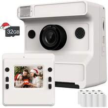 儿童相机即时打印套装，儿童即时打印相机，1080P高清数码相机，相机套装，便携式玩具，含3卷打印纸，圣诞节、生日和新年礼物，适合3-12岁男孩女孩的理想儿童玩具礼物 - 多色 - 查看 23