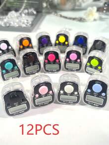 1个便捷电子计数器，带LED灯，透明边缘设计，带闪光灯，百位提醒，教育计数设备，圆形计数器，圣诞节、万圣节、感恩节、游戏礼物 - 彩色 - 查看 18