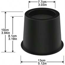 4PCS 5" Heavy Duty Bed Chair Risers Feet Leg Lift Furniture Extra Raisers Stand - Black - View 2