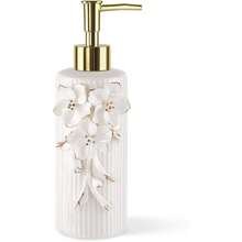 Hanade Ceramic Flower Soap Pump Dispenser Hand Lotion Liquid Dispenser Refillable For Kitchen And Bathroom Drative (Flower Gold),27473225 - Gold - View 1