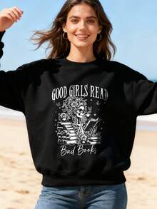 Good  Read Bad Books, Funny Smut Reader Dark Romance Hoodless Sweahoodless Sweathoodless Sweatshirt - màu đen - Xem 2