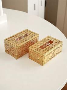 Rectangular Crystal Tissue Box Holder, Multi Functional Sparkling Crystal Tissue Box, Napkin Container For Bathroom/Table Decoration Gold Sliver - Multicolor - View 12
