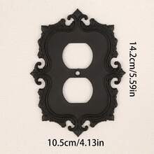 1pc Gothic Style Carved Switch Decorative Panel, Vintage Art Lighting Wall Control Panel, Home Wall Switch Beautifying Accessory, Comes With Screws, No Power Supply Needed - Black - View 15