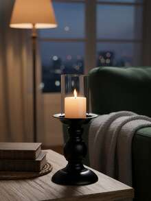 1件/套黑色金属罗马柱烛台，复古风格烛台，适用于户外露台装饰、办公桌装饰、香薰蜡烛杯、烛光晚餐、室内氛围营造，也适用于婚礼、家庭聚会、派对、告白和餐桌装饰。 - 彩色 - 查看 14