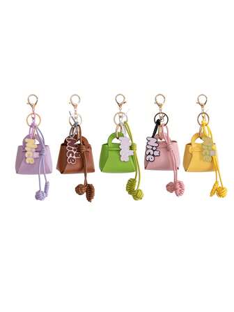 PVC Box Packaging New Women's Chain Bag Pendant Double-Sided Leather Pendant NICE Letter Braid Volleyball Multifunctional Bag Pendant Phone Case Pendant B430