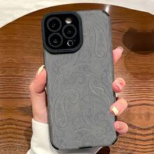 Elegante funda floral de TPU para teléfono que ofrece protección contra golpes y terremotos. Compatible con  16,  16 Pro Max,  15,  15 Pro Max,  14,  13,  12 y  11 Pro. Ideal para regalar en ocasiones especiales. - Gris - Ver 2