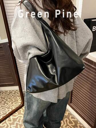 2025 New Soft Leather Large Capacity Vintage Tote Bag, Commuting Shoulder Bag For Women