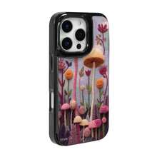 Fleece Mushroom Forest Language patterned, The practical TPU phone case with pattern design features a card slot and multiple functions such as bank cards and public transportation cards. It is suitable for iPhone16promax, 16 15pro 14PLUS, 13 12Pro - ブラック - チェックする 1