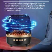Bluetooth Speaker With HD Sound And Lights, Portable Wireless, Long-Lasting Battery Life, TWS Pairing, Wireless Stereo Speaker, Portable Speaker With 360° Surround Sound, For Home/Party/Outdoor/Travel/Beach, Stocking Stuffers, White Elephant Gifts For Adults (Black) - 黑色 - 查看 7