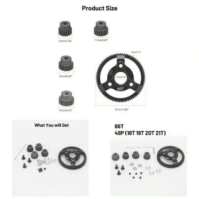 48P 86T Hardened Steel Spur Gear Transmission Gears With 18T 19T 20T 21T Pinion Gear Traxxas 2WD Slash Stampede Rustler 2WD VXL XL - 5 F - 150 SVT 1/10 RC Car
