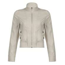 Women Lightweight Jackets - 米白色 - 查看 2