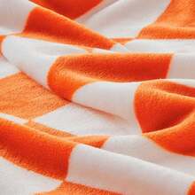 Checkered Throw Blanket For Couch, Soft & Cozy Fleece Flannel Blanket With Checkerboard Grid Home Decor, Checkered Orange Tennessee Blanket - 橘色 - 查看 6