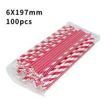 100pcs Mixed Series Paper Straws, 7 Color Styles Available, 4-Ply Thick Paper Material - Waterproof, Essential For Daily Home And Holiday Decoration, Suitable For Cocktails, Juices And Various Beverages, Paper Straws For Valentine's Day, Eid Al-Fitr, Parties, Family Gatherings, Cocktail Parties, Festivals And More - Multicolor - View 14
