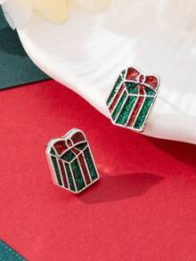 1对圣诞耳环，简约时尚精致圣诞礼盒耳环 - 聖誕耳環 - 查看 5