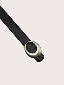 Pasek damski 1 szt., owalna, pusta klamra, skóra krokodyla, czarny, modny, minimalistyczny, uniwersalny, w stylu retro Y2K, odpowiedni do codziennego użytku - Wielokolorowe - Zobacz 7