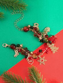 1pc Casual Versatile Cute Holiday Series Christmas Santa Claus Christmas Tree Christmas Socks, INS Style Creative Bracelet - Multicolor 2 - View 3