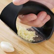 Stainless Steel Garlic Press Ideal For Making Garlic Paste, Handy One-Button Press With Multiple Protections - Black Color - View 8