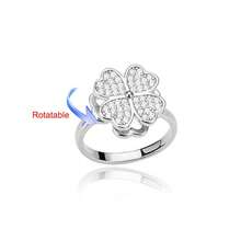 1 Pc Anti-Stress Anxiety Rings For Women Gold Color Open Adjustable Rotating Ring Aesthetic Wedding Fashion Jewelry Christmas Gifts For Birthday,New Year