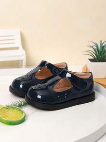 1 par de zapatos planos con puntera redonda y calados para niñas, para primavera/otoño - Azul - Ver 4