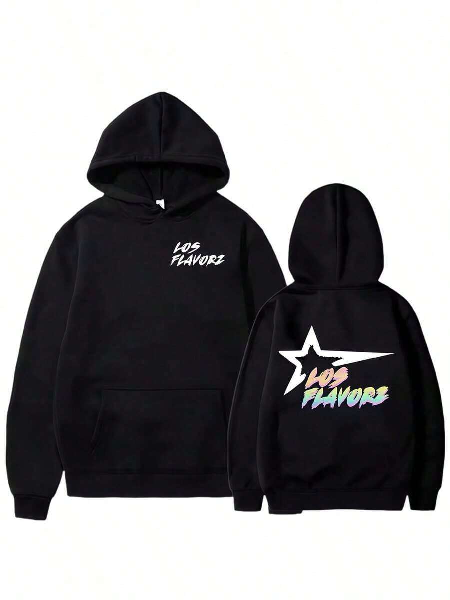 Rapper Dei V LOS FLAVORZ 2025 New Album Hoodies Men Women Clothing Fashion Hop Long Sleeve Sweatshirts Oversized Pulloverss JDDO - màu đen - Xem 1