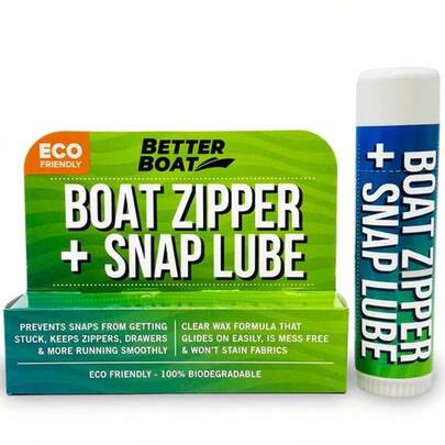 Zipper Wax Zip Lube - Marine Grade Zipper Lubricant Stick And Tool For Boat Canvas, Bimini Snaps, Metal Zippers, Jackets, Coolers, Vinyl Panels, Wetsuits, Drysuits - No Oil Mess