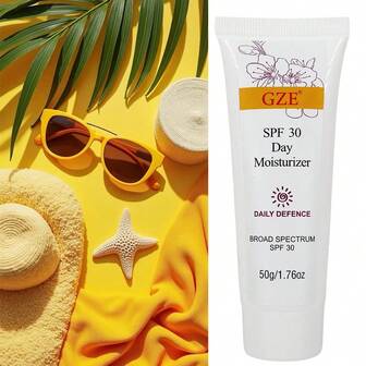  Hidratante diario con protector solar GZE SPF 30 - Crema facial hidratante 2 en 1, protección de amplio espectro UVA/UVB, ligera y no grasa para todo tipo de piel