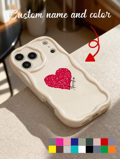 Customized Positive Inspirational Quote & Heart Signature Mirror Reflective Transparent Thick Full Coverage Phone Case, Suitable For IPhone 11 12 13 14 15 16 17 Pro Max