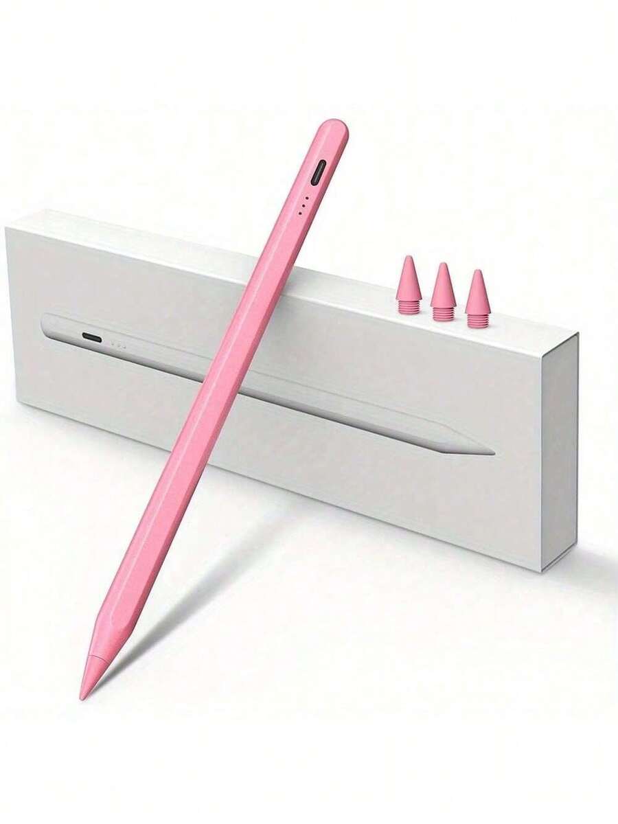 2-In-1 Stylus Smart Pencil, Used For Drawing And Writing, Compatible With Capacitive Touch Screens, USB Charging With Metal Tube, Optional White, Black, Pink, Gradient Colors - Perfect For Android Devices And IPad Air, Tablet Pens, Smartphones - Hồng - Xem 1
